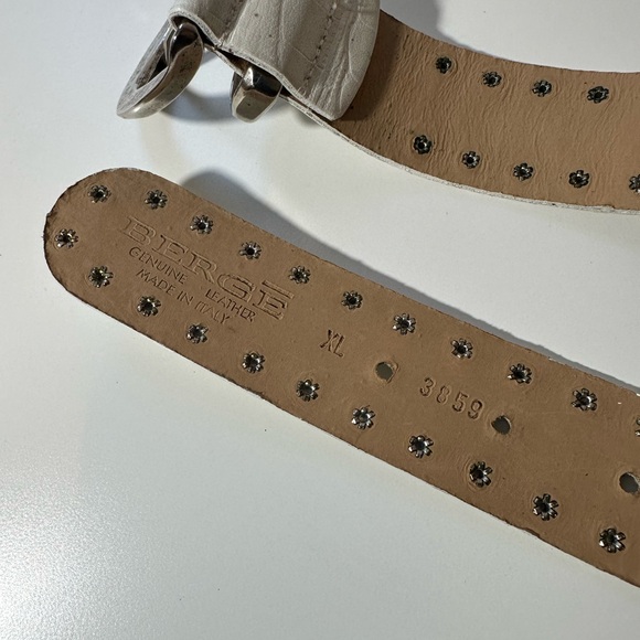 berge belt white studded metal Belt Women’s X-Large made in italy